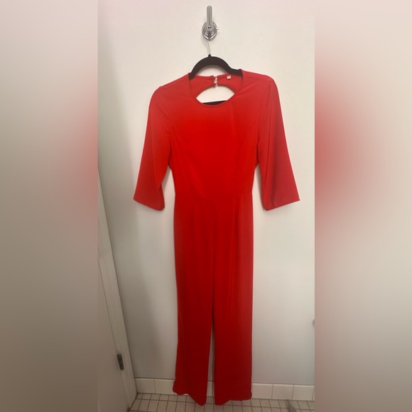 Red backless jumpsuit (S) - Picture 1 of 4